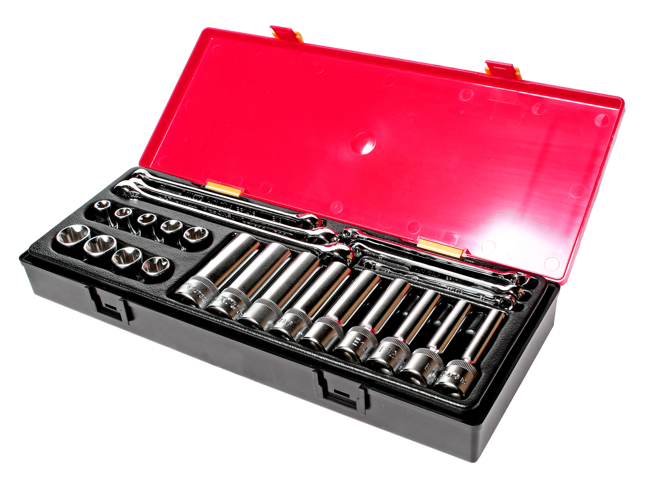 Набор инструментов 24 предмета TORX (ключи E6-E24, головки E10-E24) в кейсе JTC